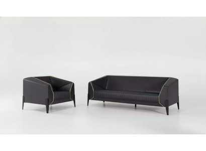 Mobilier de bureau noir Ensemble de canapé Fauteuil trois places Ensemble de mobilier complet
