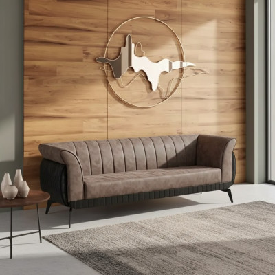 Canapé de bureau de luxe à trois places de couleur marron