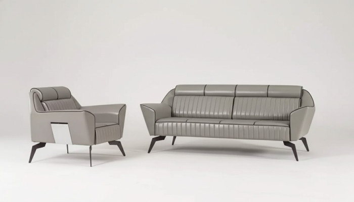 Sofa en cuir Ensemble de trois places Fauteuil Rembourrage Meubles Imitation cuir Canapés 3+1
