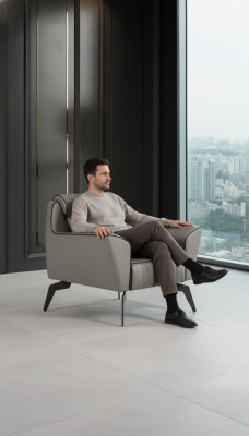 Fauteuil de luxe étude Siège gris Mobilier nouveau fauteuil rembourré