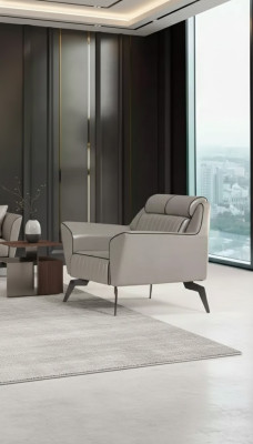 Fauteuil de luxe étude Siège gris Mobilier nouveau fauteuil rembourré