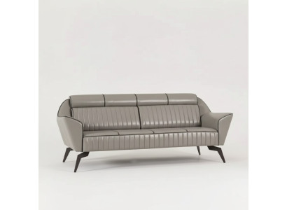 Cuir gris Trois places Meubles de salle d'étude Mobilier en bois de designer de luxe