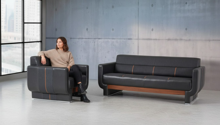 Mobilier de bureau moderne de luxe Ensemble de salle d'étude Fauteuil trois places