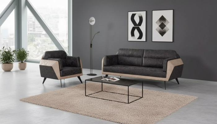 Ensemble de canapé moderne, canapé trois places, fauteuil, mobilier en tissu, nouveau design d'ensemble 3+1