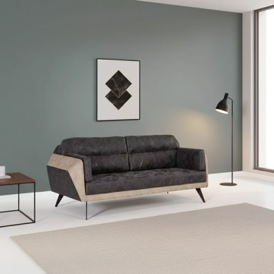 Luxueux canapé trois places de luxe gris pour la salle d'étude canapé moderne pour le mobilier de bureau
