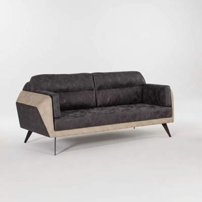 Luxueux canapé trois places de luxe gris pour la salle d'étude canapé moderne pour le mobilier de bureau