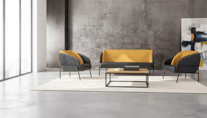 Ensemble de canapé de luxe moderne Fauteuil 2 places Mobilier de design de salle d'étude 2+1