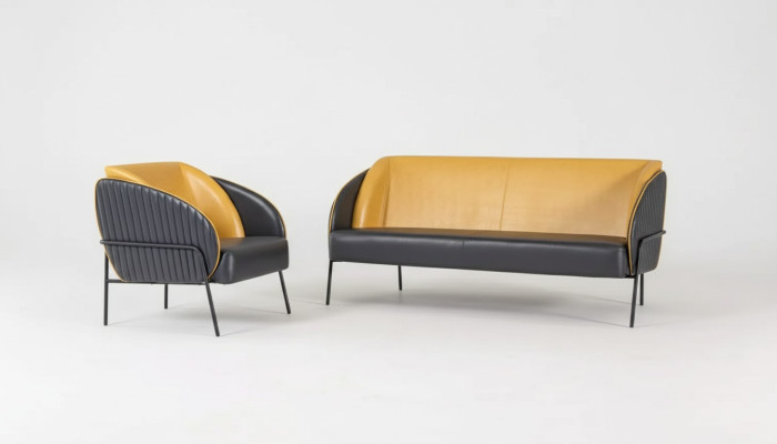 Ensemble de canapé de luxe moderne Fauteuil 2 places Mobilier de design de salle d'étude 2+1