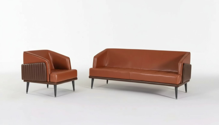 Suite de bureau de luxe Fauteuil trois places Salle d'étude Suite Meubles en tissu