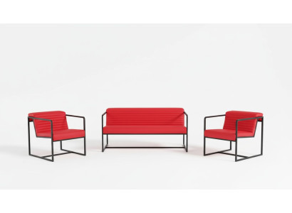 Ensemble de sièges Mobilier rembourré Canapé 2 places Fauteuil Tissu Mobilier de bureau 2+1+1
