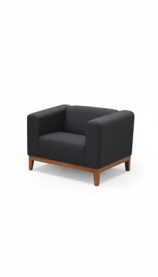 Étude Fauteuil Noir Siège Luxueux Tissu d'Ameublement Textile 92x77x65