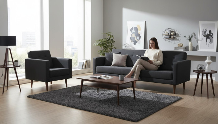 Ensemble de canapé complet Fauteuil trois places Style Mobilier Salle d'étude 3+1