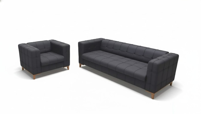 Rembourrage Groupe de sièges Canapés Luxueux Ensemble de canapés Trois places Fauteuil Tissu 3+1