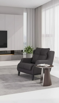 Fauteuil d'étude Style moderne Gris Chaise rembourrée Siège de designer Meubles