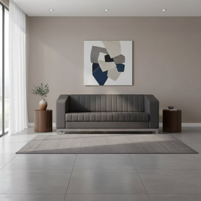 Canapé noir moderne trois places Canapé rembourré Mobilier de salon de luxe