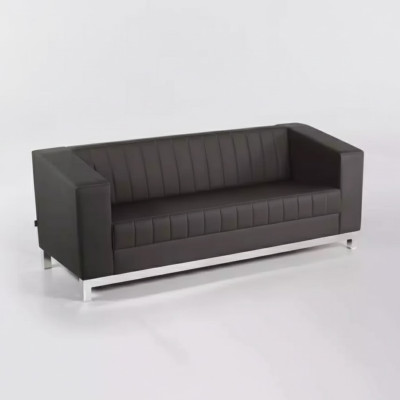 Canapé noir moderne trois places Canapé rembourré Mobilier de salon de luxe