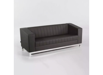 Canapé noir moderne trois places Canapé rembourré Mobilier de salon de luxe