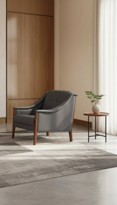 Fauteuil Salle d'étude Chaise rembourrée Siège gris Mobilier Textile Moderne Designer