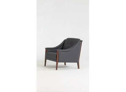 Fauteuil Salle d'étude Chaise rembourrée Siège gris Mobilier Textile Moderne Designer