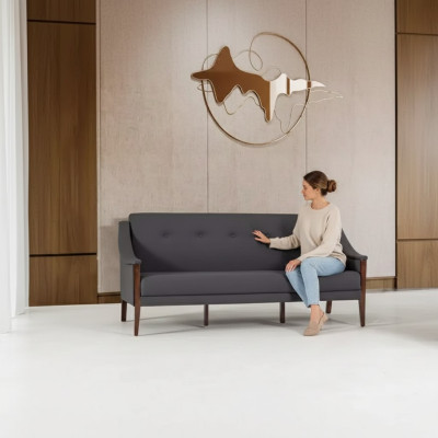 Canapé design gris foncé trois places Meubles rembourrés de bureau Ameublement
