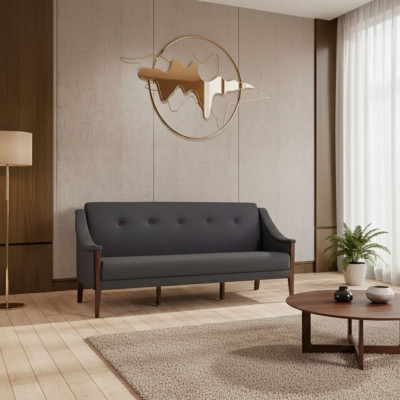 Canapé design gris foncé trois places Meubles rembourrés de bureau Ameublement