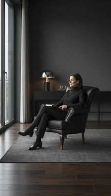 Salle d'étude Fauteuil Textile Mobilier Noir Siège Moderne Designer neuf
