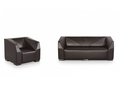 Meubles de salle d'étude noire ensemble de canapés trois places fauteuil de luxe 2 pièces