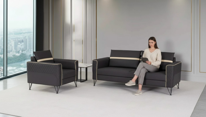 Ensemble de canapé Mobilier rembourré canapé trois places Fauteuil Textile Designer Mobilier 2 pièces 3+1