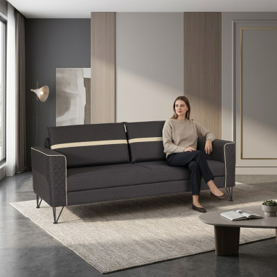 Salle d'étude canapé canapé 3 places Rembourrage Tissu Textile Mobilier Designer