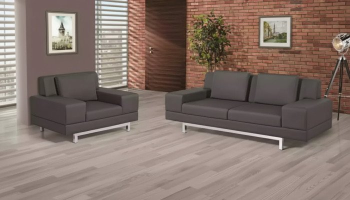 Ensemble de canapé gris trois places ensemble de canapé fauteuil étude canapés 3+1