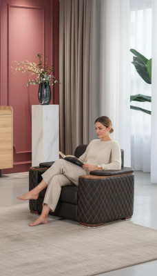 Fauteuil Salle d'étude Bureau Mobilier Siège de luxe Tissu Mobilier neuf