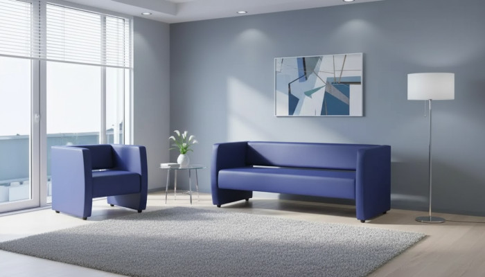 Fauteuil bleu de luxe Mobilier de bureau Salle d'étude Tissu d'ameublement en textile neuf