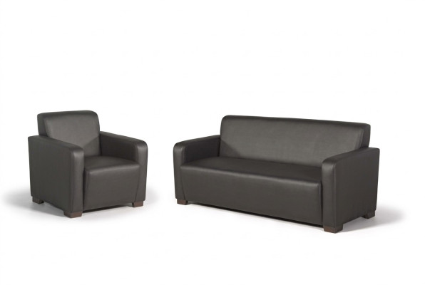 Salle d'étude noire Ensemble de canapés Trois places Fauteuil Moderne Canapé