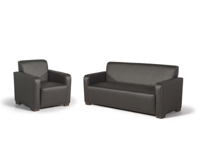 Salle d'étude noire Ensemble de canapés Trois places Fauteuil Moderne Canapé