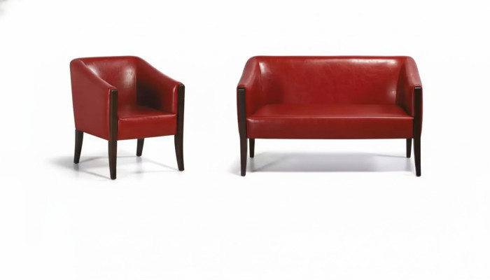Canapé rouge Ensemble de canapé Deux places Fauteuil moderne Tissu de designer Luxury Set
