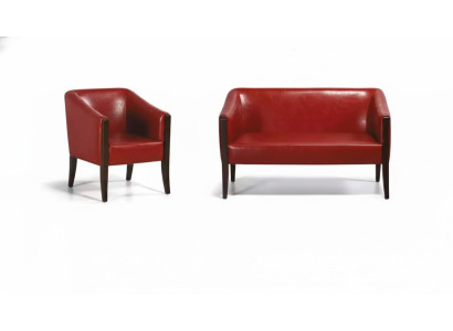 Canapé rouge Ensemble de canapé Deux places Fauteuil moderne Tissu de designer Luxury Set