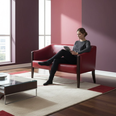 Canapé 2 places Style salle d'étude Moderne Mobilier Textile Mobilier de bureau Canapé de luxe