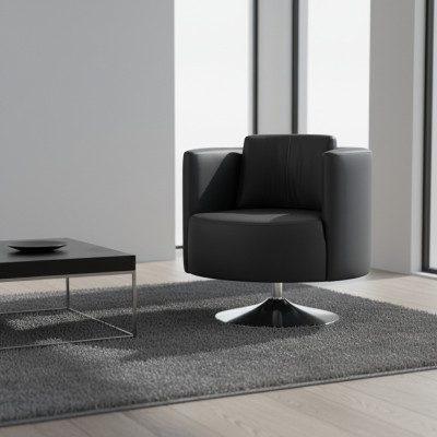 Meubles de bureau Fauteuil Fauteuil noir de luxe Rembourrage textile Chaise design moderne