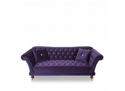 Chesterfield 3 places canapés élégants canapé en tissu de luxe bleu