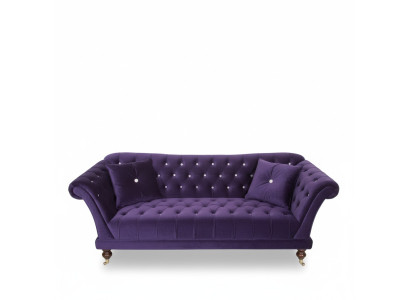 Chesterfield 3 places canapés élégants canapé en tissu de luxe bleu
