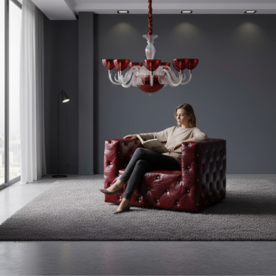 Fauteuil Chesterfield Canapé en cuir Fauteuil de luxe Bordeaux Club Chair nouveau