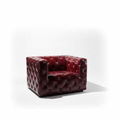 Fauteuil Chesterfield Canapé en cuir Fauteuil de luxe Bordeaux Club Chair nouveau