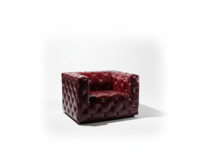 Fauteuil Chesterfield Canapé en cuir Fauteuil de luxe Bordeaux Club Chair nouveau