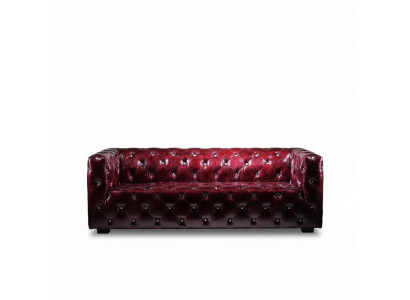 Canapé 3 places en cuir Chesterfield Canapé Canapé Rembourré Canapé bordo Canapé en cuir