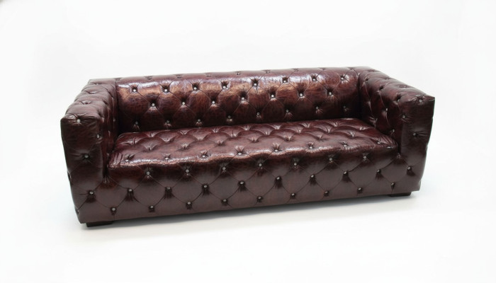 Canapé Chesterfield 3 places Canapé de luxe Brun Canapés en cuir Canapé 250cm