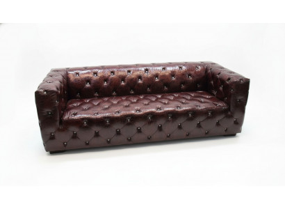 Canapé Chesterfield 3 places Canapé de luxe Brun Canapés en cuir Canapé 250cm