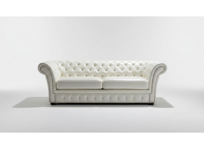 Canapé Chesterfield de luxe Trois places Canapés Salons Blanc