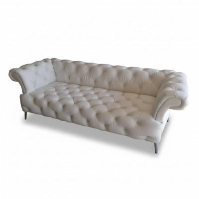 Canapé Chesterfield 3 places Canapé de luxe en cuir synthétique Canapés Canapé en cuir blanc