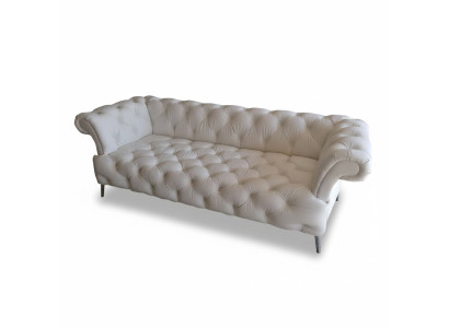 Canapé Chesterfield 3 places Canapé de luxe en cuir synthétique Canapés Canapé en cuir blanc