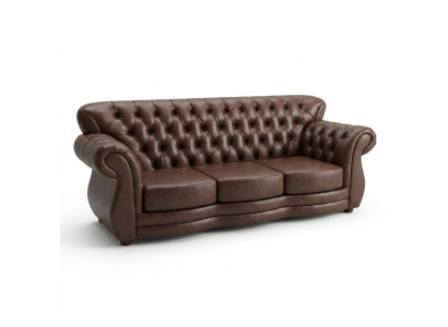 Canapé Chesterfield 3 places Canapé en cuir Canapés de luxe Canapé marron